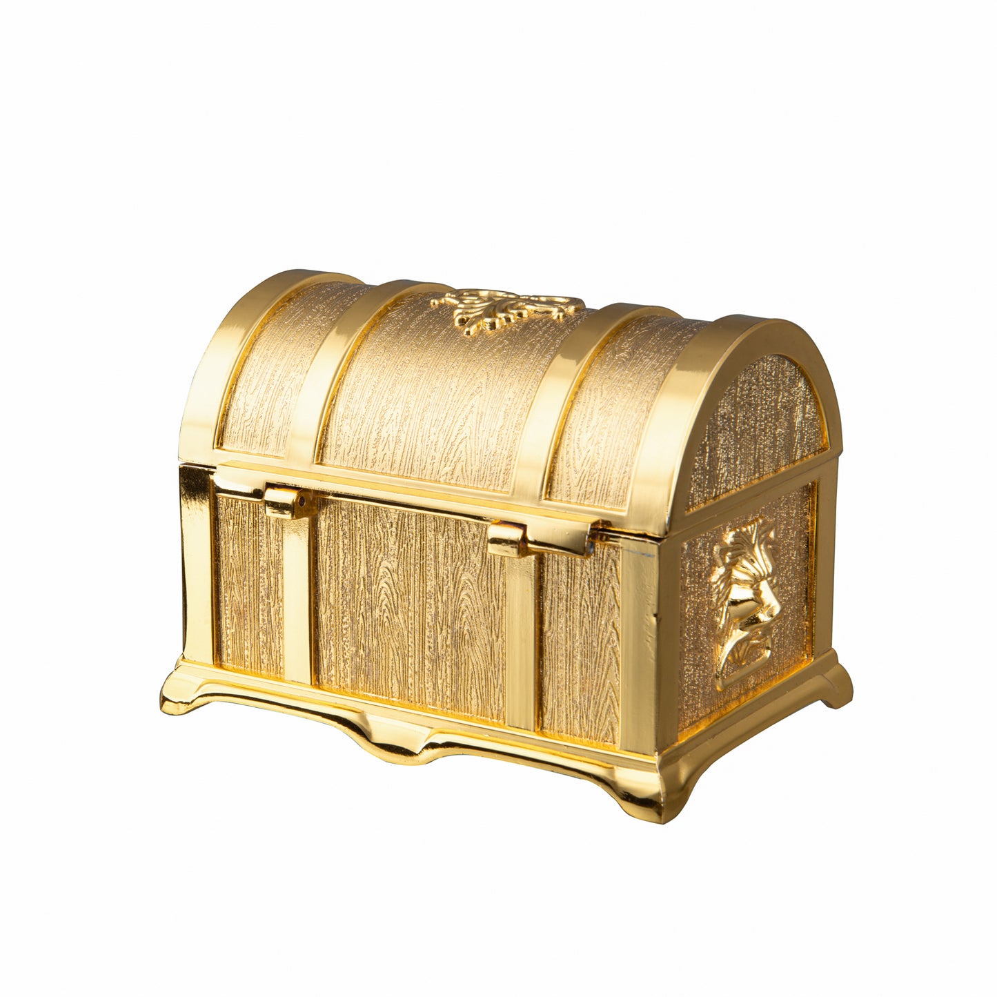 Feyarl 3.9-Inch Vintage Gold Treasure Box | Jewelry Trinket Organizer for Rings, Earrings, Keepsakes & Gifts