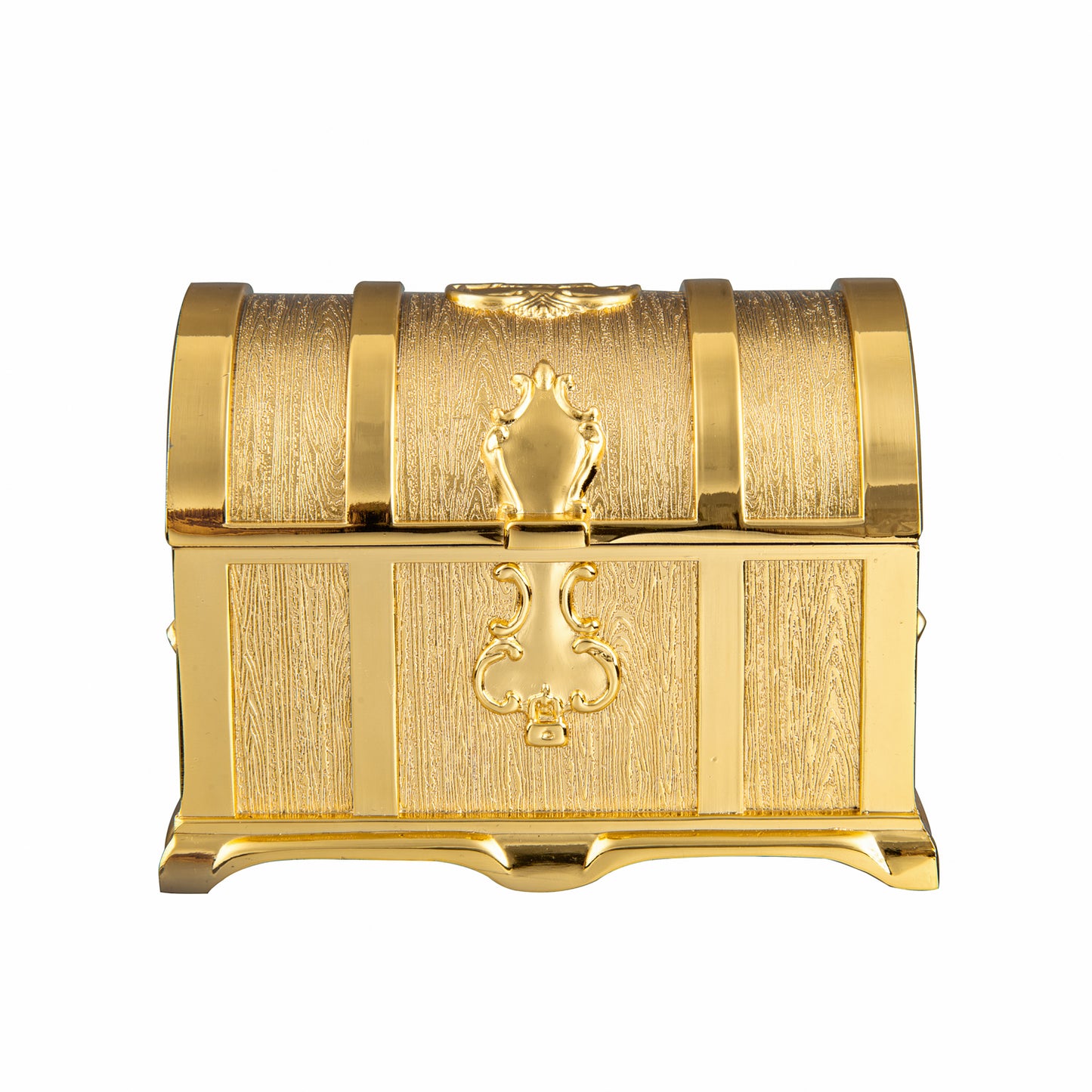 Feyarl 3.9-Inch Vintage Gold Treasure Box | Jewelry Trinket Organizer for Rings, Earrings, Keepsakes & Gifts