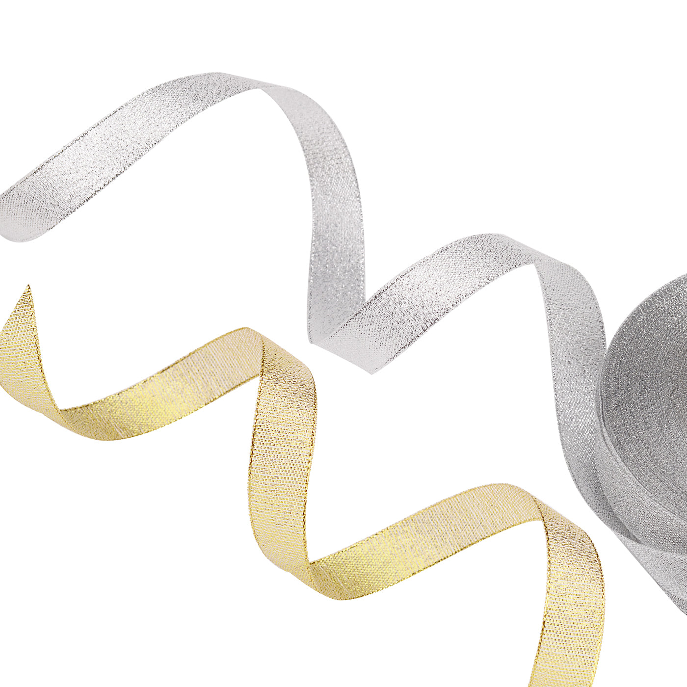 Feyarl Metallic Gold Glitter Ribbon, 5/8-Inch Wide, Sparkly Fabric for Gifts, Crafts, Wedding & Party Decorations