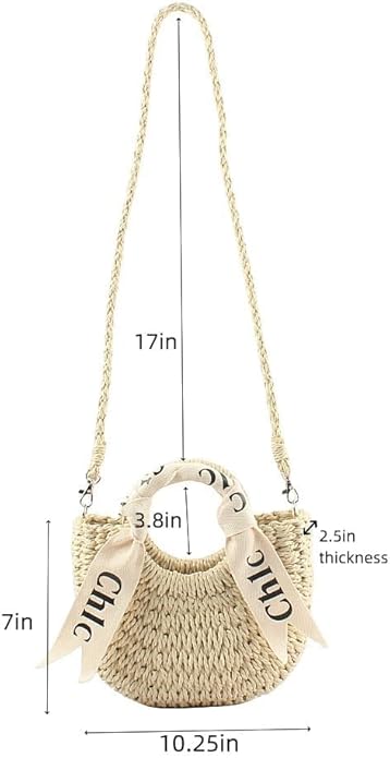 Eiyye Women'S Shoulder Handbags Straw Beach Bag Woven Crossbody Bag Handbag Purse Summer Beach Bags