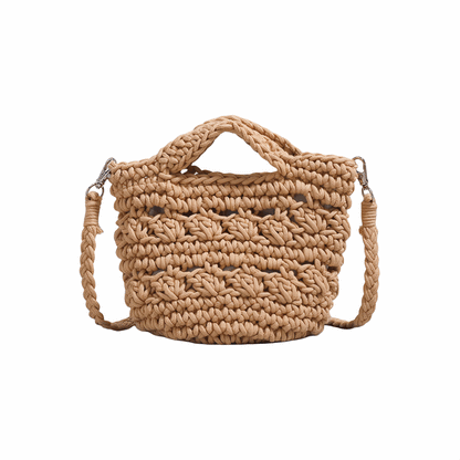 Feyarl Eiyye Summer Crossbody Bag Crochet Purse Women Handbag Beach Bag Knit Bag Shoulder Bag for Travel Vacation Khaki