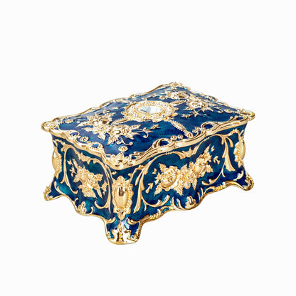 Feyarl Tiny Vintage Jewelry Box, 3,5x2,3x1,57 pouces Organisateur de bibelots pour boucles d'oreilles et bagues, cadeau souvenir pour Noël et la Saint-Valentin