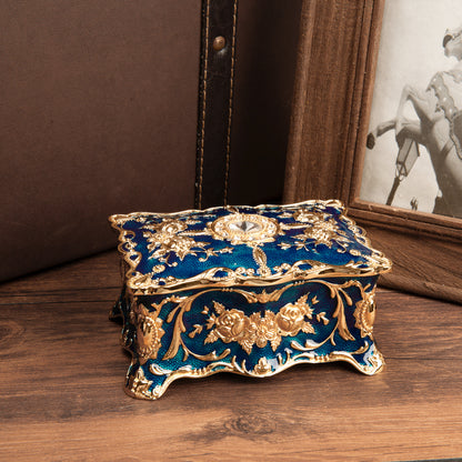 Feyarl Tiny Vintage Jewelry Box, 3,5x2,3x1,57 pouces Organisateur de bibelots pour boucles d'oreilles et bagues, cadeau souvenir pour Noël et la Saint-Valentin