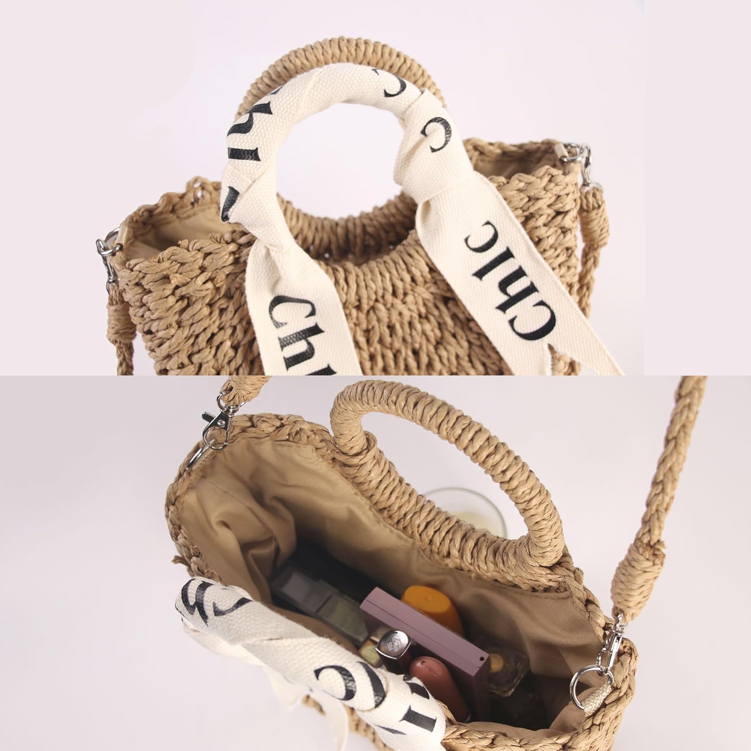 Women'S Shoulder Handbags Straw Beach Bag Woven Crossbody Bag Handbag Purse Summer Beach Bags