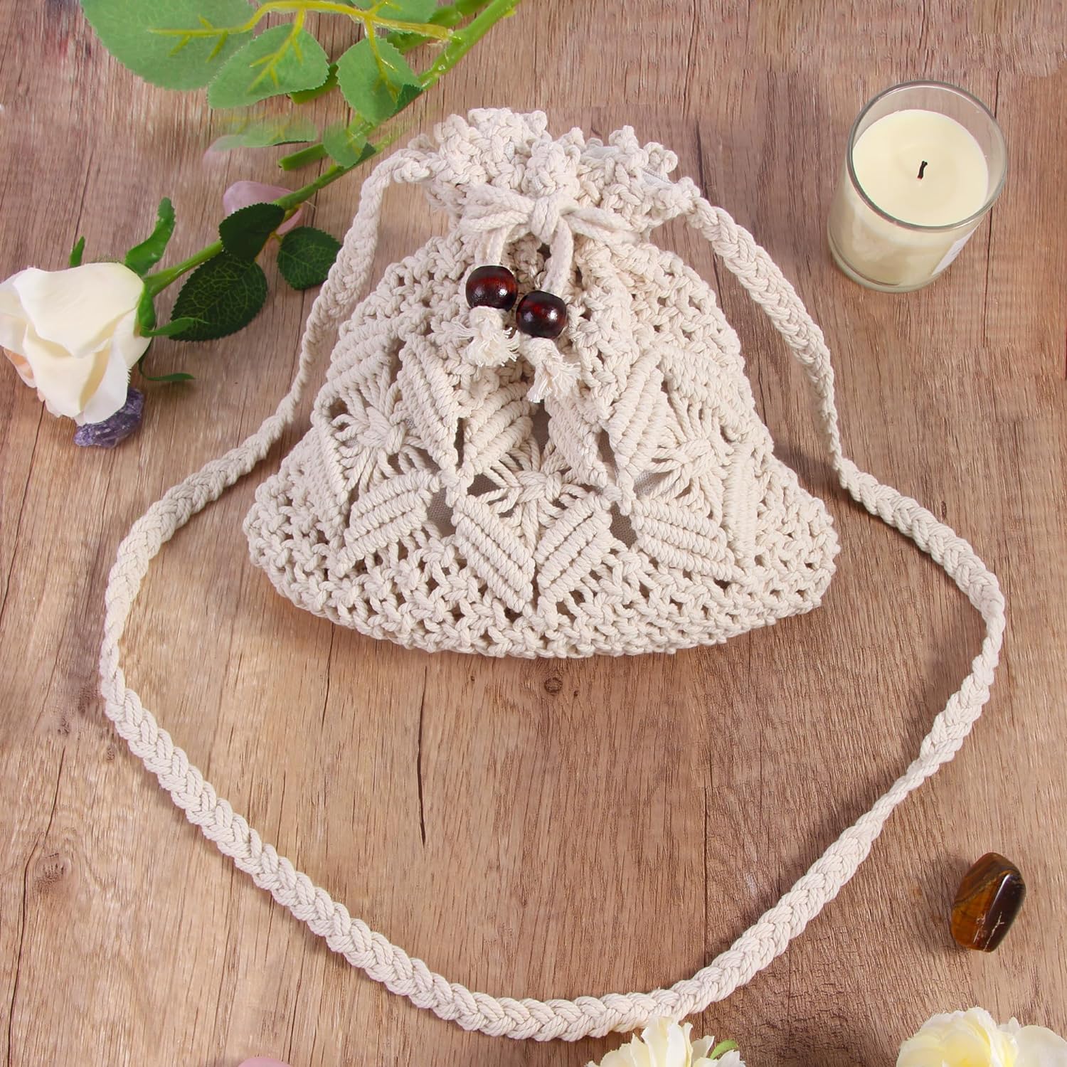 Crochet Purse Summer Beach Purse, Crochet String Bag Boho Crossbody Handwoven Bag Crochet Purse