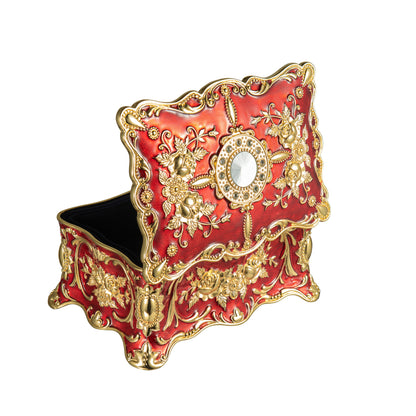 Feyarl Schmuckschatulle im Vintage-Stil, große, verzierte Ring- und Ohrring-Ausstellung, antiker Andenken-Organizer für Frauen und Mädchen