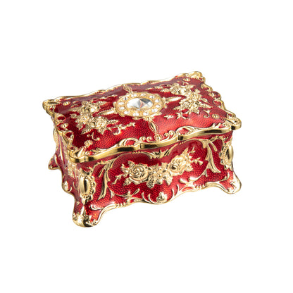 Feyarl Tiny Vintage Jewelry Box, 3,5x2,3x1,57 pouces Organisateur de bibelots pour boucles d'oreilles et bagues, cadeau souvenir pour Noël et la Saint-Valentin
