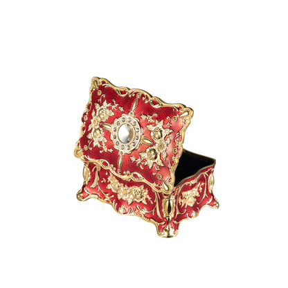 Feyarl Tiny Vintage Jewelry Box, 3,5x2,3x1,57 pouces Organisateur de bibelots pour boucles d'oreilles et bagues, cadeau souvenir pour Noël et la Saint-Valentin