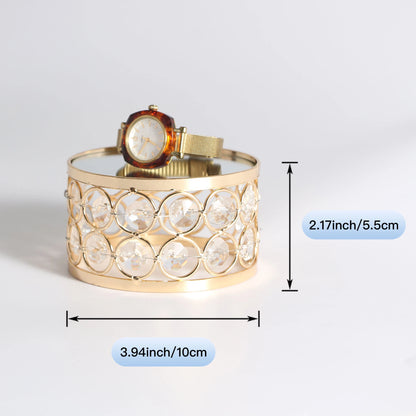 Refined Crystal Display Stand showing size details with a 3.94 inch base diameter and 2.17 inch height measurement