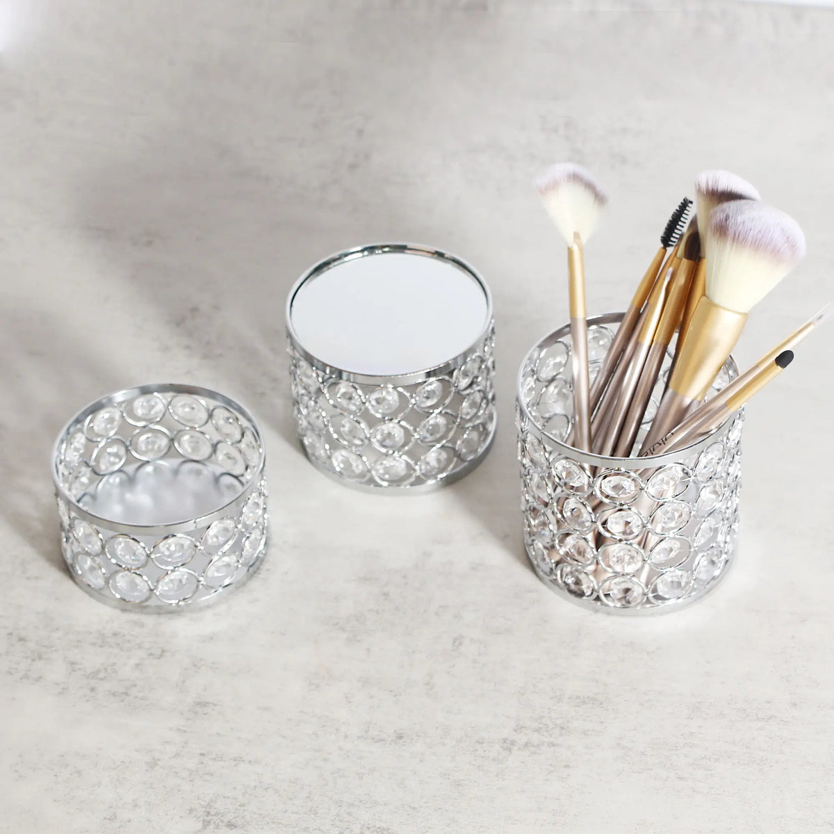 Crystal Display Riser serving as a decorative organizer for accessories and small essentials 