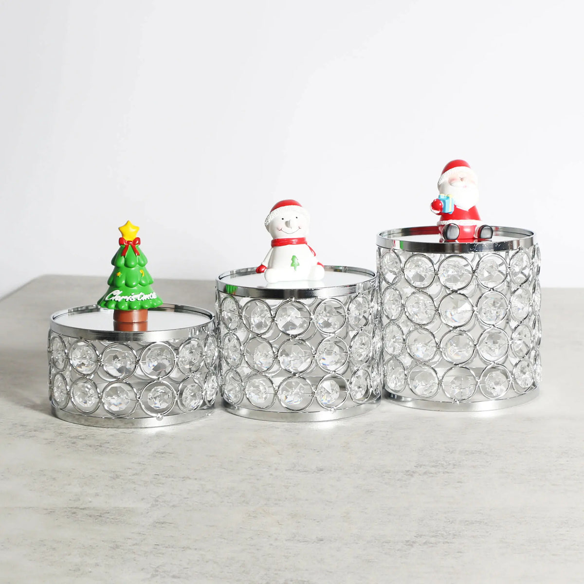 Display Riser arranged with small ornaments, creating a sophisticated decorative display for any space