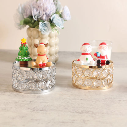 Gold Crystal Display Stand styled with small decorative pieces
