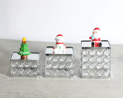 Crystal Display Stand transforming small ornaments into an elegant tabletop decoration with reflective details