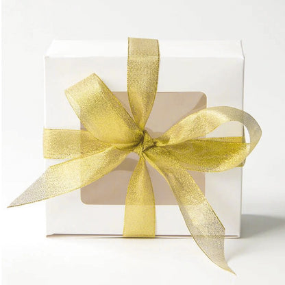 Feyarl Gold Glitter Ribbon Used for Wrapping Gift Boxes, Adding a Sparkling Metallic Touch to Elegant Present Packaging