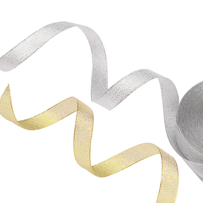 Metallic Glitter Ribbon Detail View Featuring Shimmering Fabric Surface and Elegant Sparkle Effect