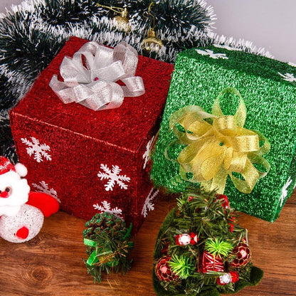 Metallic Glitter Ribbon Adding Elegant Sparkle to Christmas Gift Packaging for Holiday Decorations