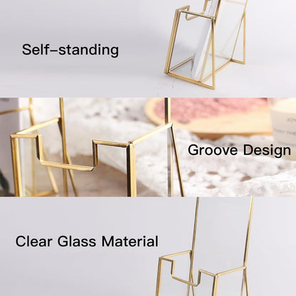 Brochure Holder close-up highlighting the gold trim, smooth frame finish and sturdy structure