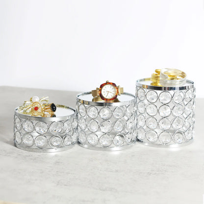 Refined Crystal Display Riser elevating watch and accessory displays with mirrored surfaces and elegant design