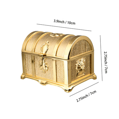 Compact Vintage Jewelry Box showing detailed dimensions of 3.9 x 2.75 x 2.75 inches for accurate size reference