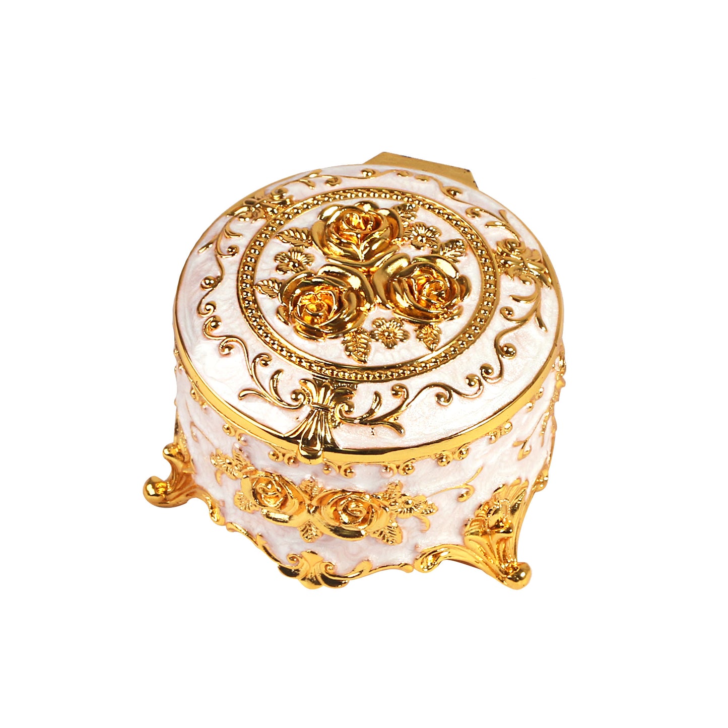 Elegant Soft Pink Jewelry Box featuring a delicate floral engraved design with a refined vintage appearance