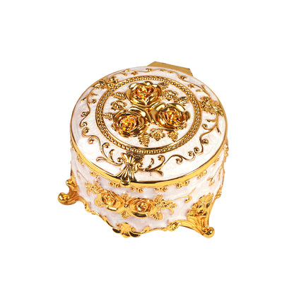 Elegant Soft Pink Jewelry Box featuring a delicate floral engraved design with a refined vintage appearance