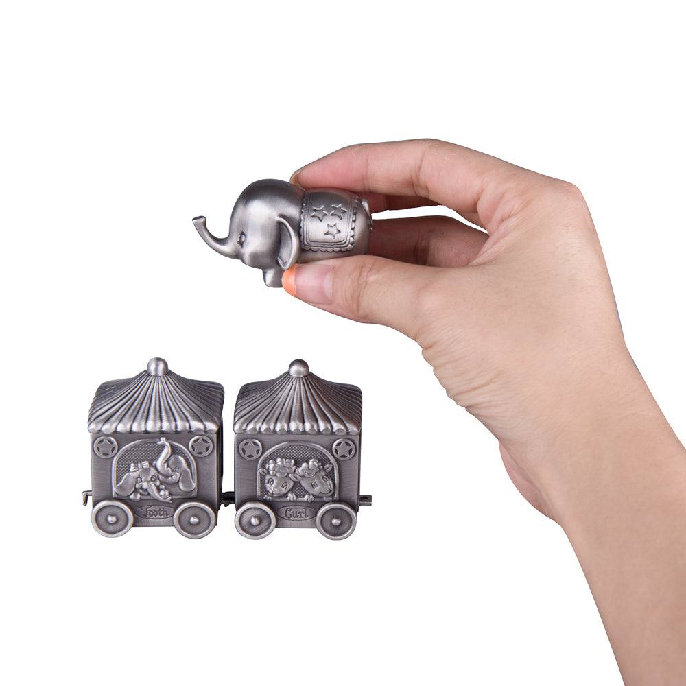 Elephant Keepsake Box Featuring a Handheld Detachable Elephant Piece with Vintage Floral Engraving