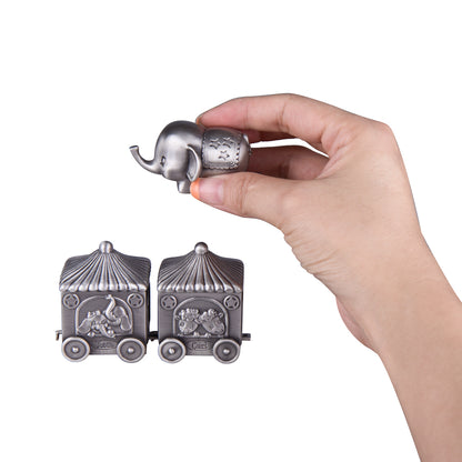 Elephant Keepsake Box Featuring a Handheld Detachable Elephant Piece with Vintage Floral Engraving