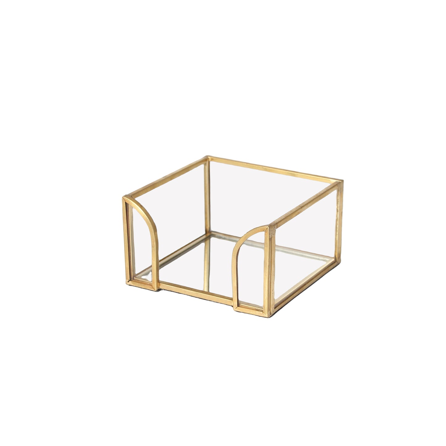 Sticky Note Holder side view on a desktop, featuring a minimalist design for office and home organization