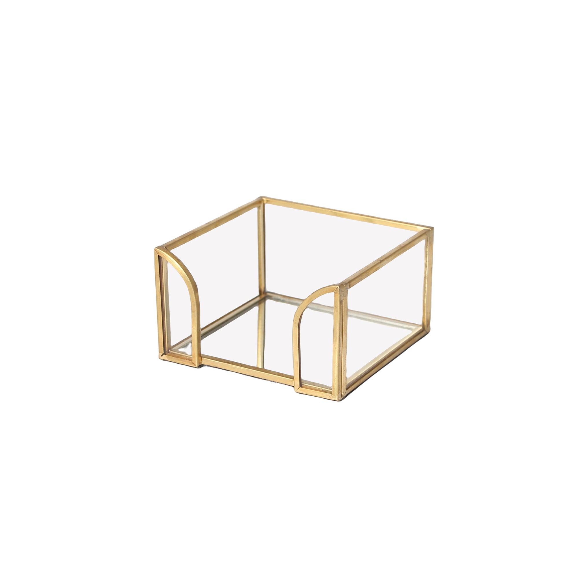 Sticky Note Holder side view on a desktop, featuring a minimalist design for office and home organization