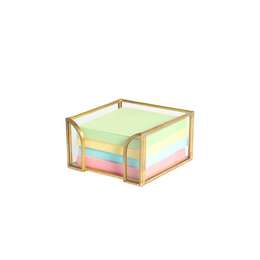 Feyarl Sticky Note Holder with gold frame designed to organize standard 3x3 sticky notes in modern workspaces