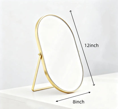Feyarl Oval Vanity Mirror with 12 Inch Height and 8 Inch Width Measurement Details