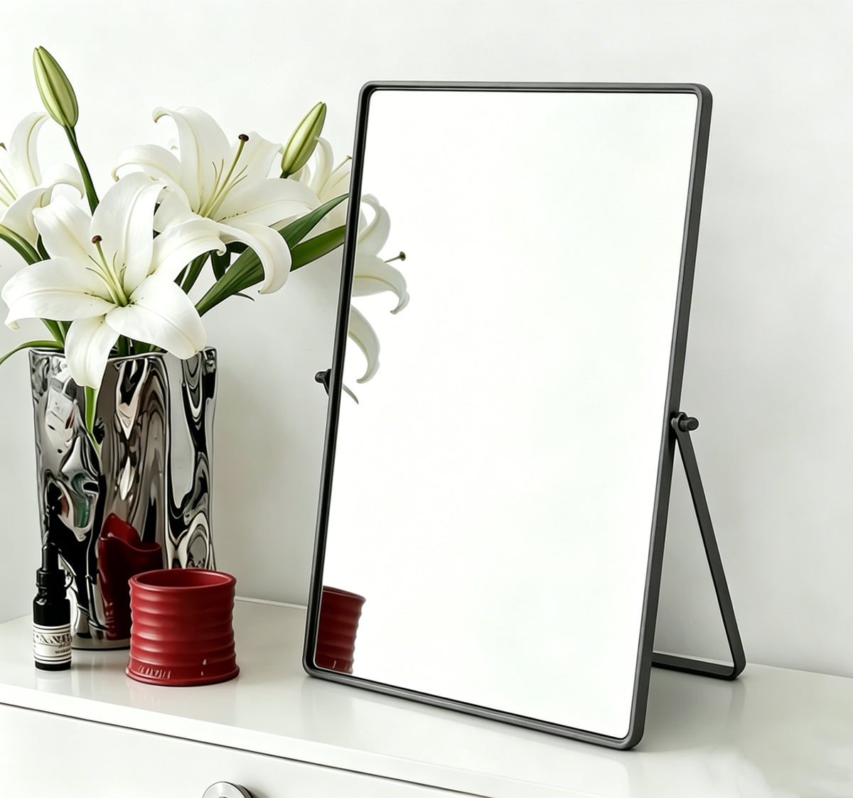 Vanity Mirror with a Minimalist Style Adding Practical Beauty Function to Everyday Home Spaces