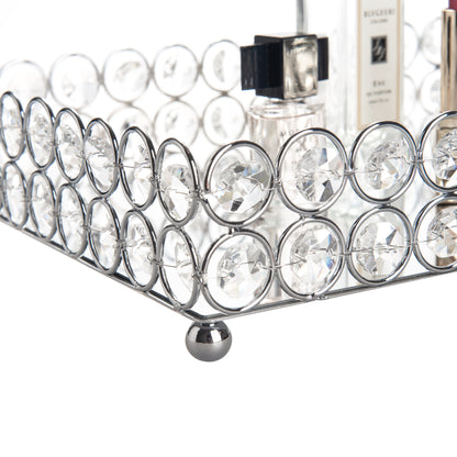 Crystal Vanity Tray detail view showcasing decorative ball feet that provide stable support and enhance the overall appearance